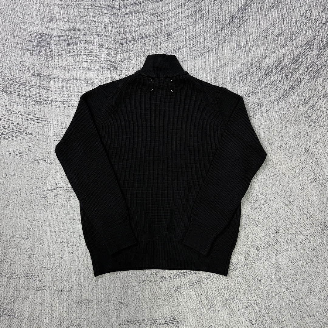 Maison Margiela Martin Margiela Black Wool Trucker Zip Sweater - Image 9
