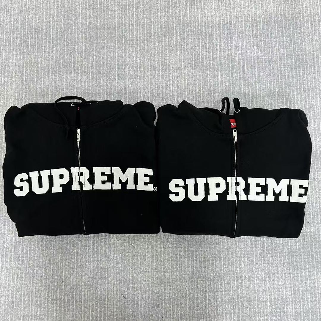 Supreme Collegiate Appliqué Zip Up Hooded Sweatshirt - Image 3