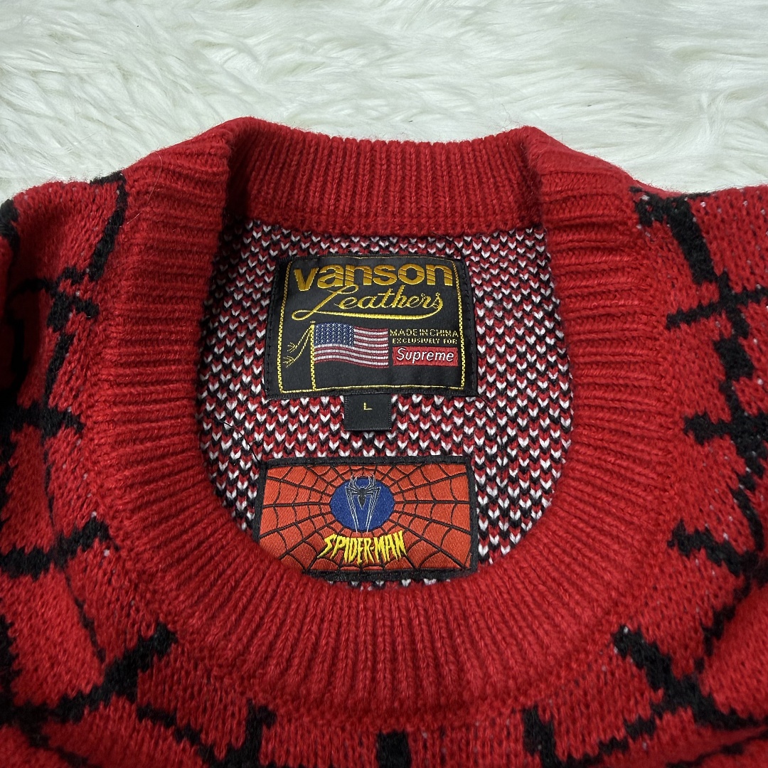 Supreme Spiderman Knit Sweater (Red) - Image 14