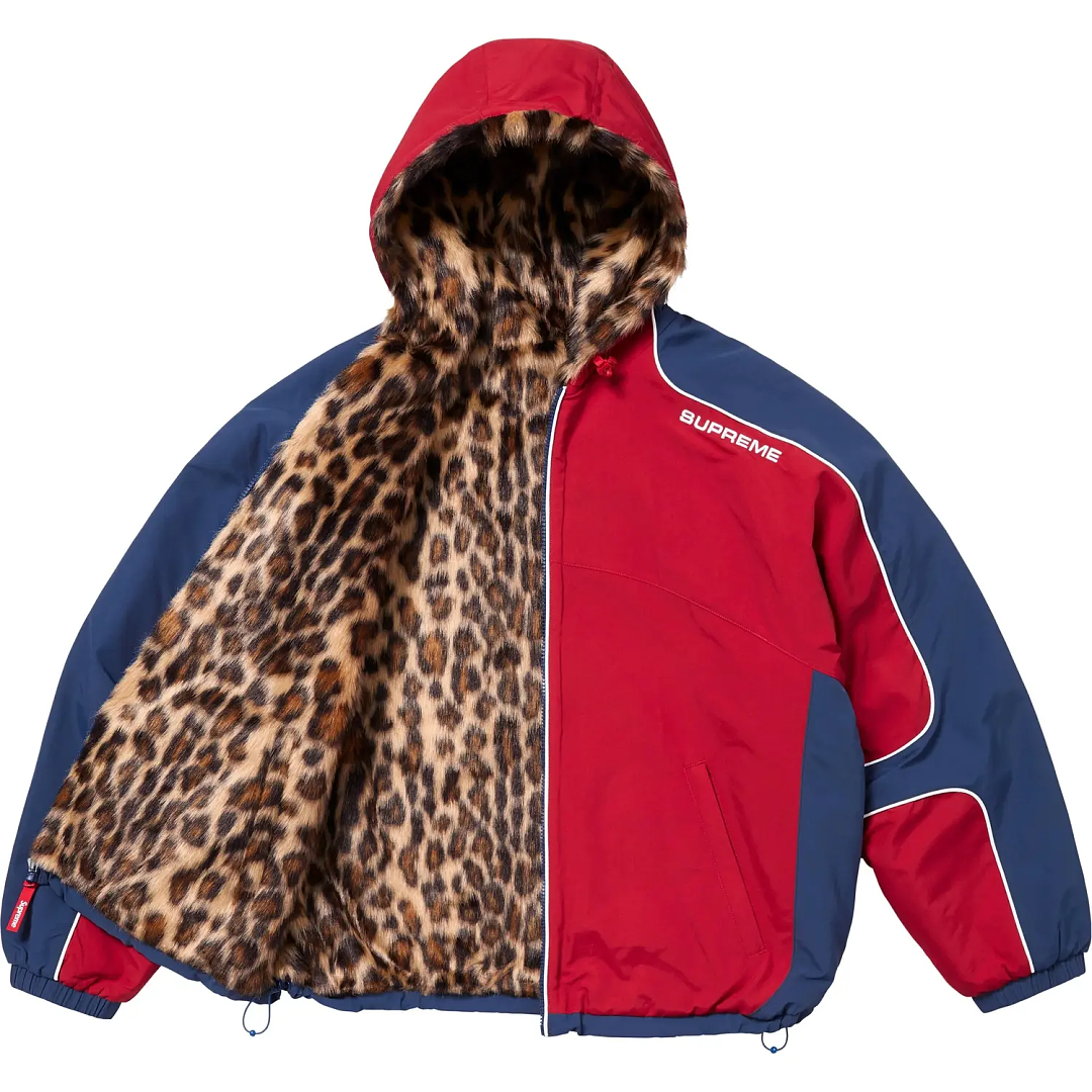 Supreme Faux Fur Reversible Hooded Track Jacket (RED)