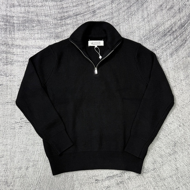 Maison Margiela Martin Margiela Black Wool Trucker Zip Sweater