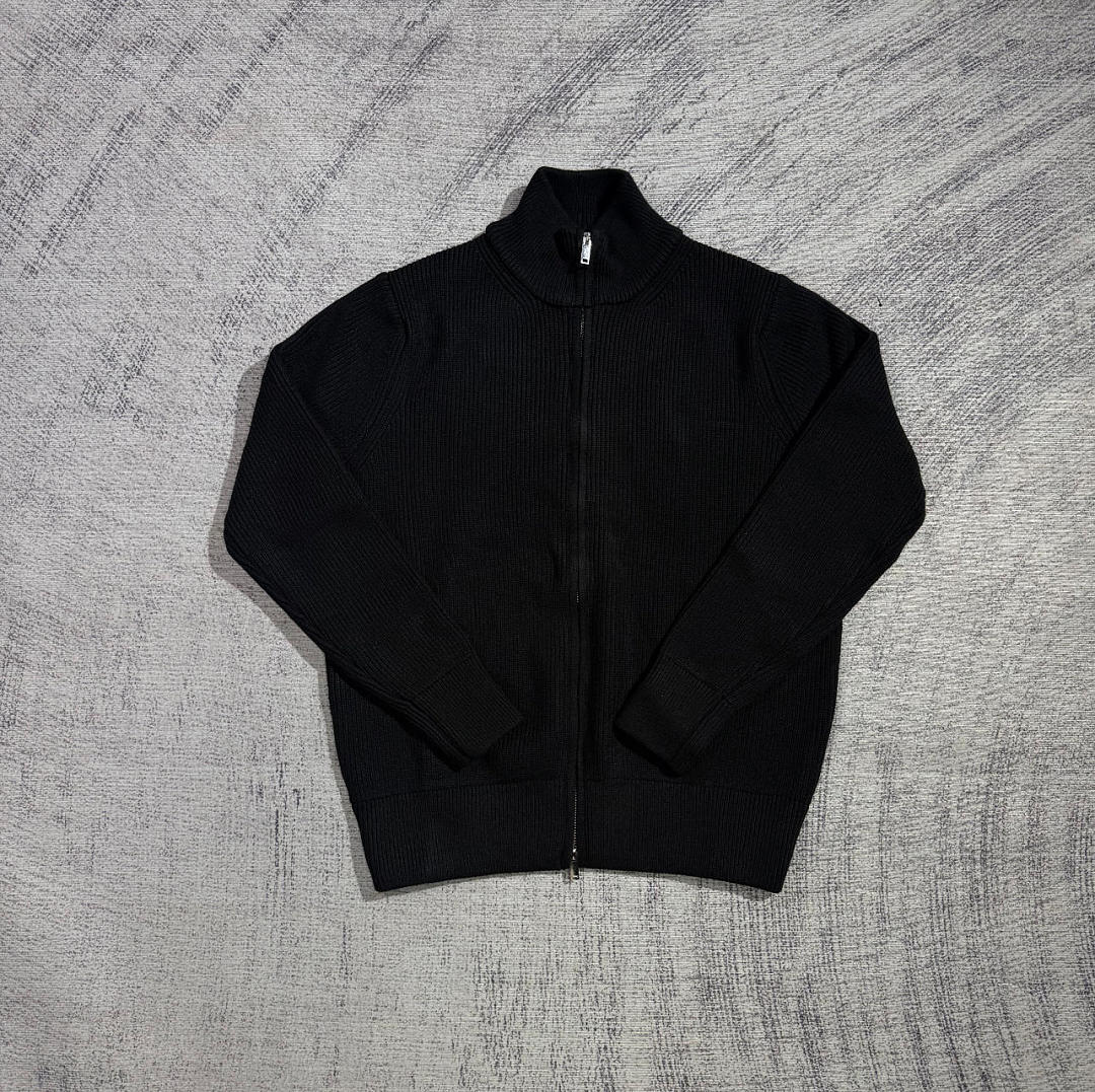 Maison Margiela Martin Margiela Black Wool Trucker Zip Sweater - Image 7