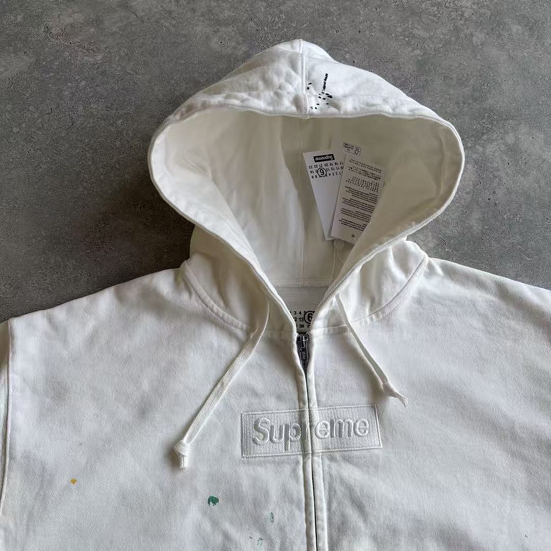 Supreme MM6 ZIP UP HOODIE BEST White ! - Image 7