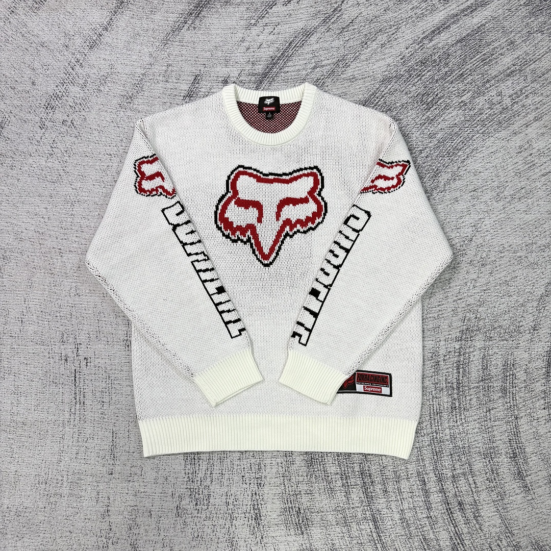 Supreme × Fox Racing FW25 WEEK9 Sweater (White)