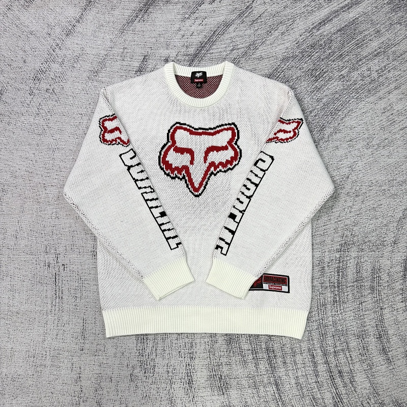 Supreme × Fox Racing FW25 WEEK9 Sweater (White)