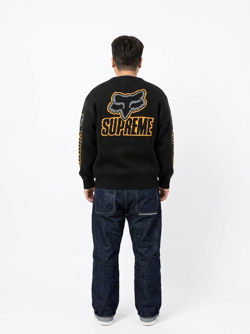 Supreme × Fox Racing FW25 WEEK9 Sweater (Black) - Image 3