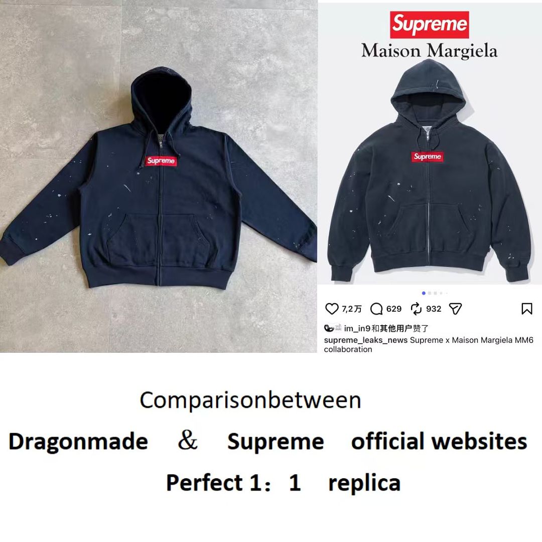 Supreme MM6 ZIP UP HOODIE BEST Baby Blue ! - Image 7