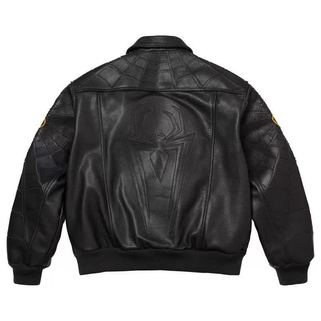 Sp5der Real Leather Jacket (Black) - Image 4