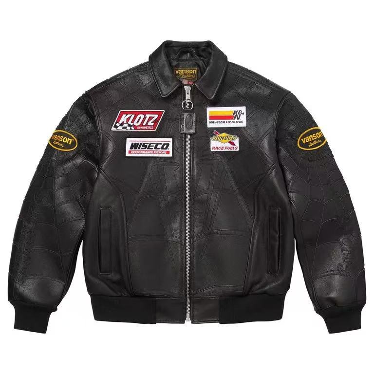 Sp5der Real Leather Jacket (Black) - Image 5