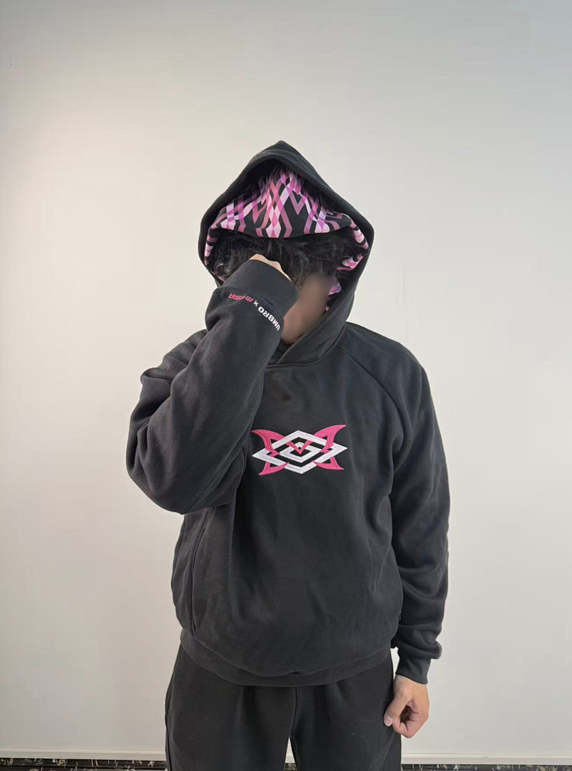 Mertra X Umbro Pink Double Hood Hoodie - Image 72