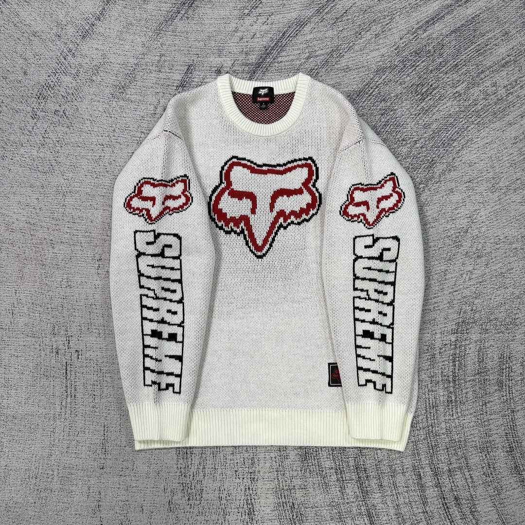 Supreme × Fox Racing FW25 WEEK9 Sweater (White) - Image 5
