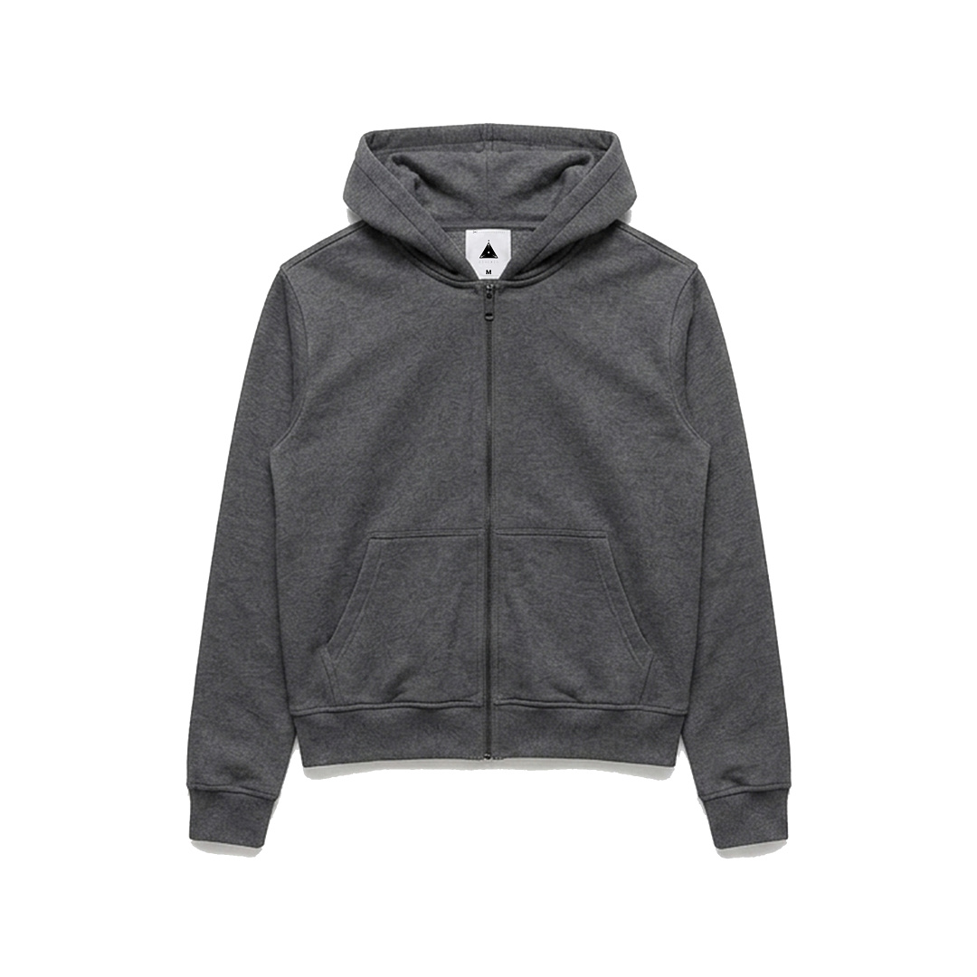Unbranded GSM Grey Zip-Up Hoodie (Slim Fit, Standard Shoulder Design.)