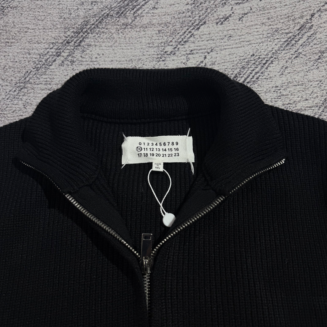 Maison Margiela Martin Margiela Black Wool Trucker Zip Sweater - Image 11