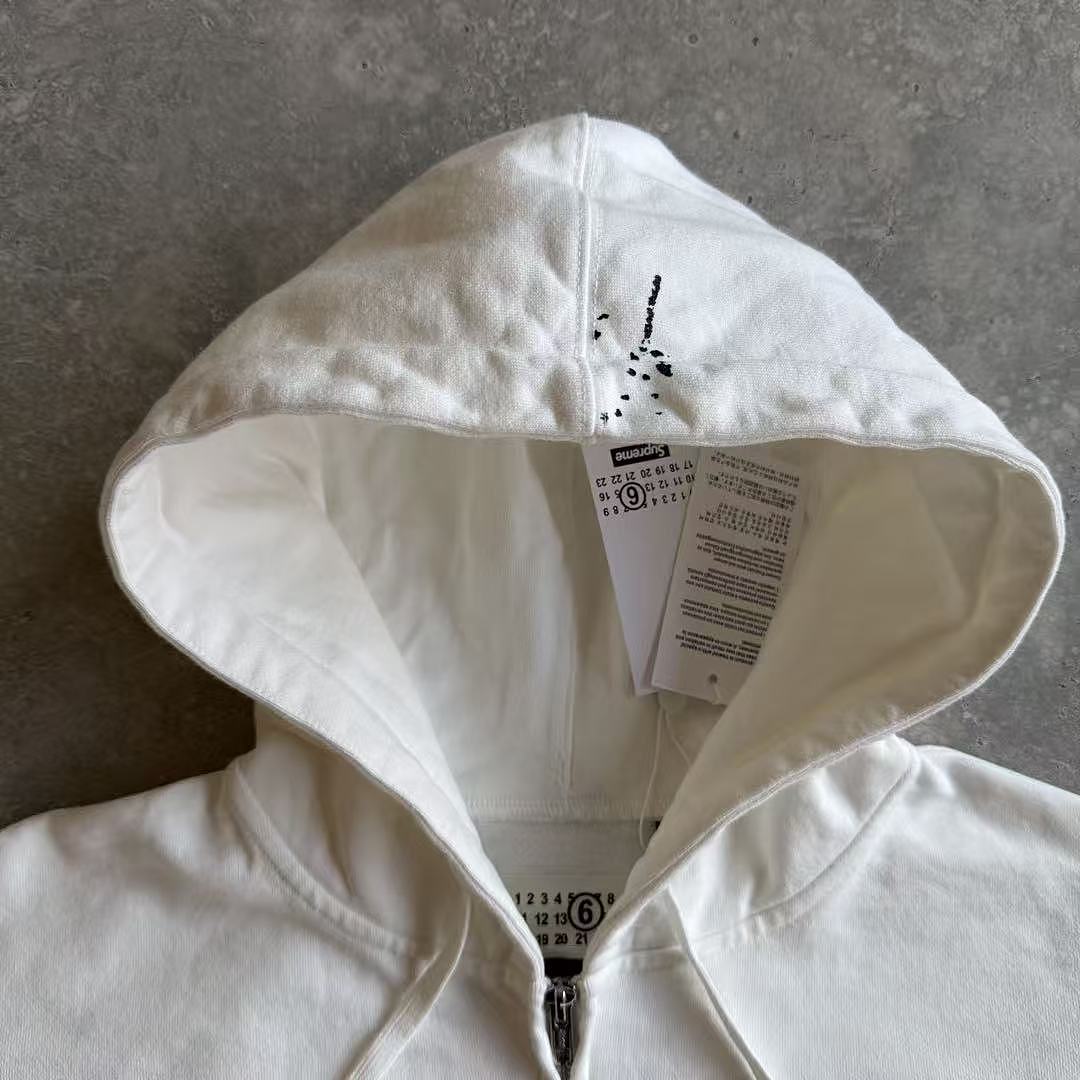 Supreme MM6 ZIP UP HOODIE BEST White ! - Image 8