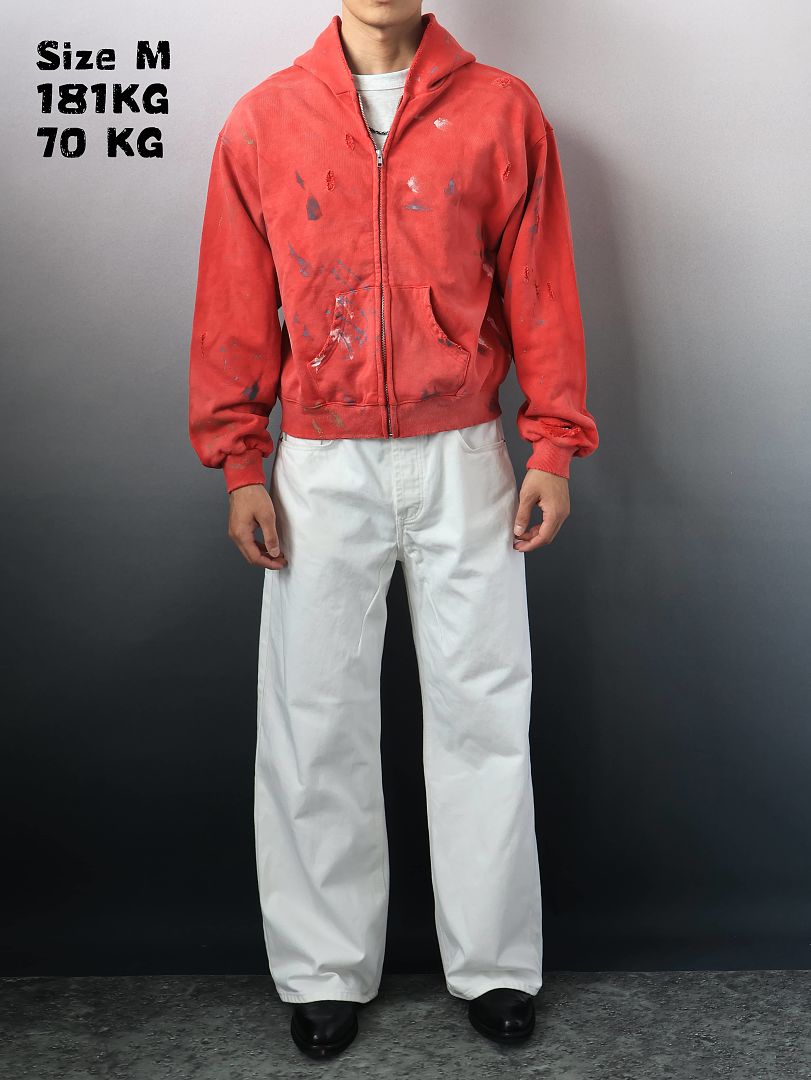 SOLVA "Atelier Destroy" Hand-Drawing Washed Zip Hoodie - Image 3