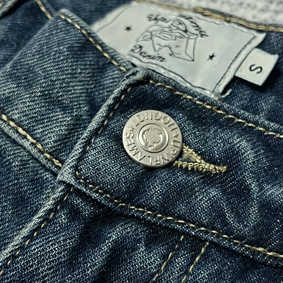 Up In Flames Denim Shorts (Blue) - Image 8