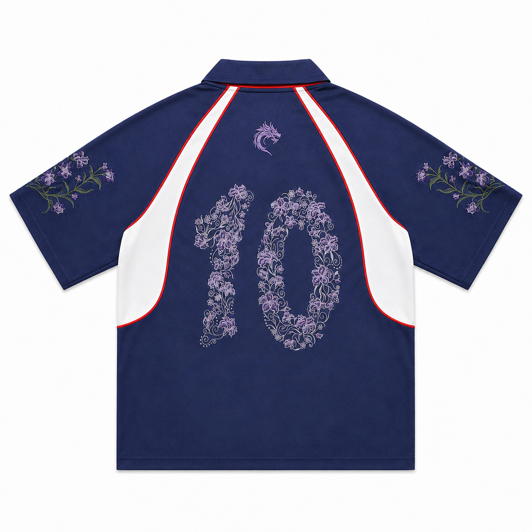 Unbranded "Night Garden" Heavy Embroidery Satin Jersey - Image 3