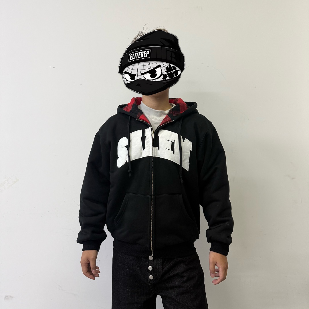Supreme /SALEM Zip Up Hooded Sweatshirt (Black) - Image 3