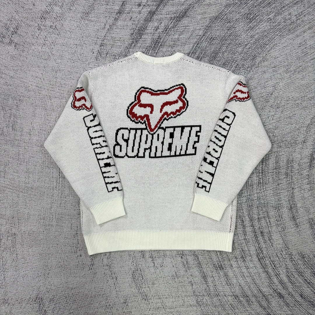 Supreme × Fox Racing FW25 WEEK9 Sweater (White) - Image 4