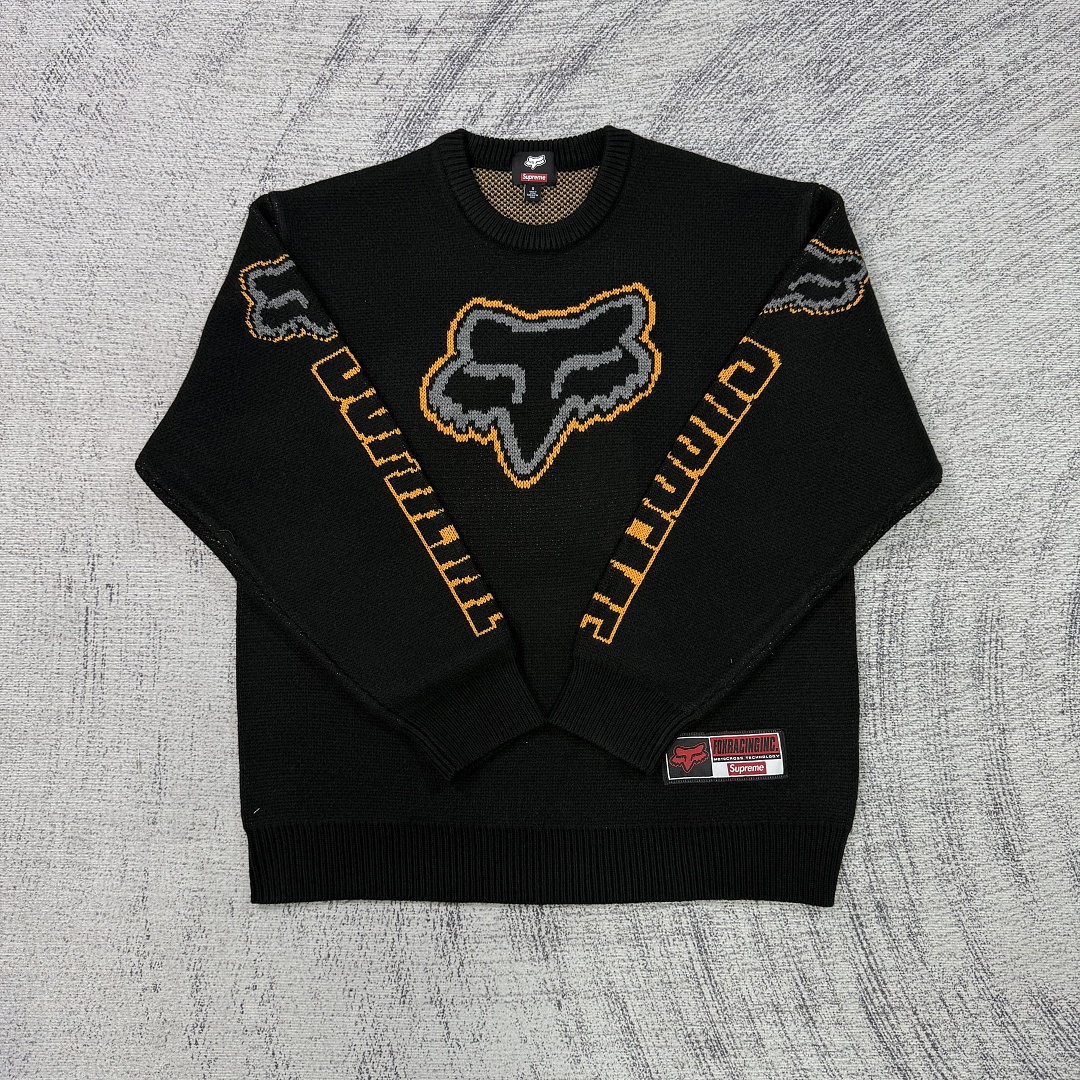Supreme × Fox Racing FW25 WEEK9 Sweater (Black) - Image 4