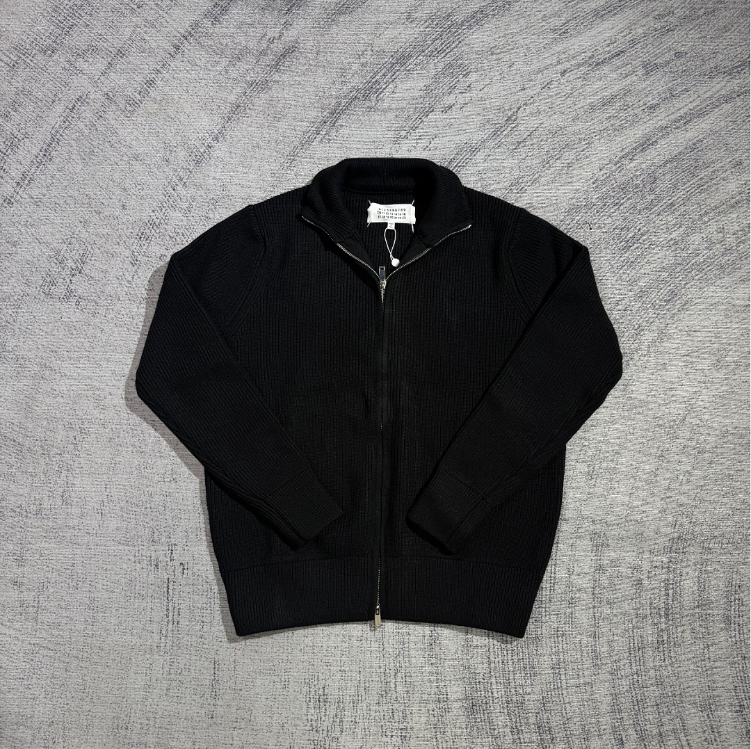 Maison Margiela Martin Margiela Black Wool Trucker Zip Sweater