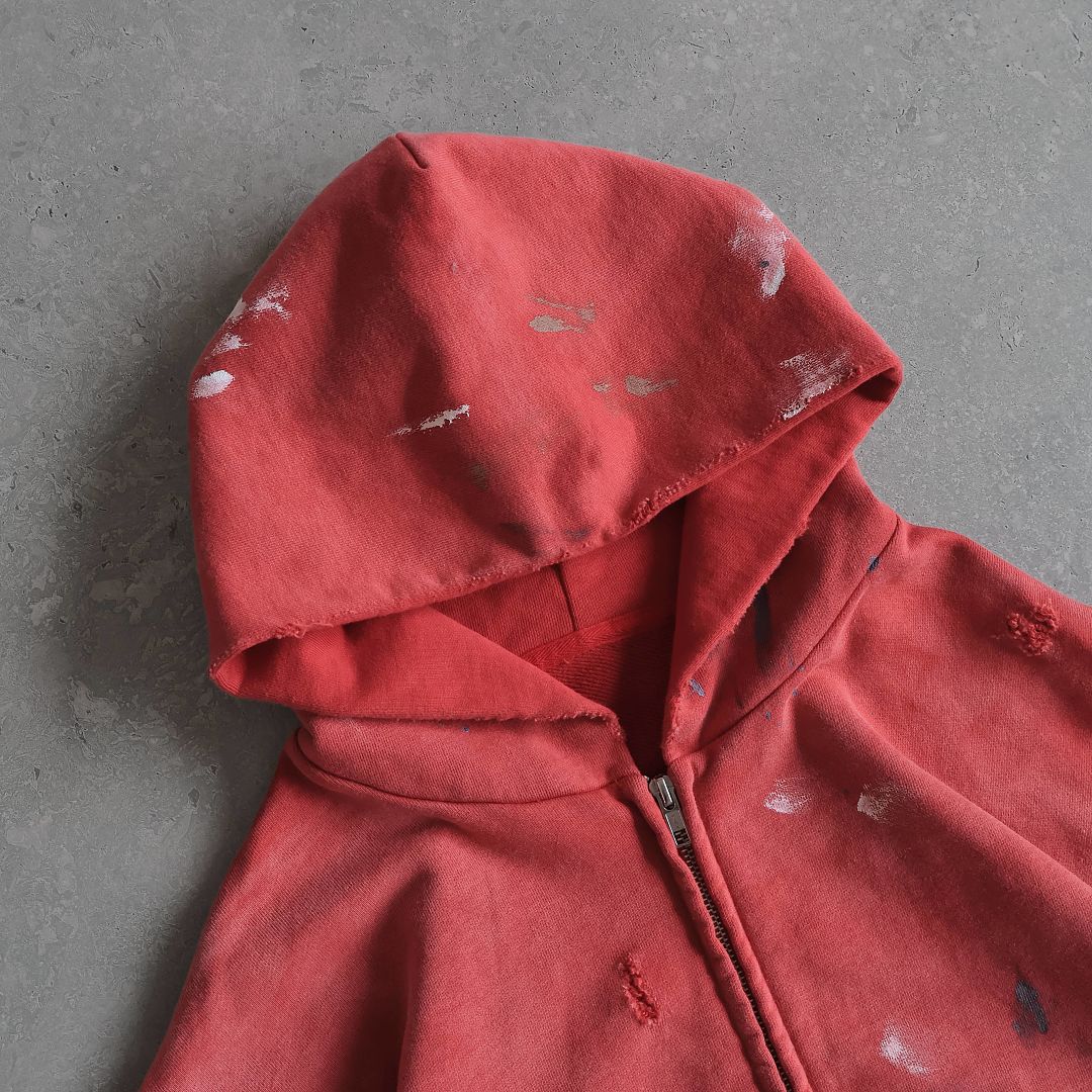 SOLVA "Atelier Destroy" Hand-Drawing Washed Zip Hoodie - Image 16