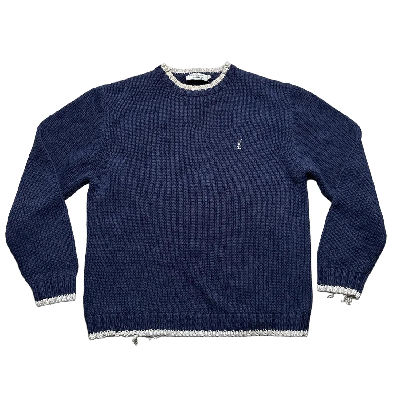 Saint Laurent YSL Vintage Knit (Navy Blue) - Image 2