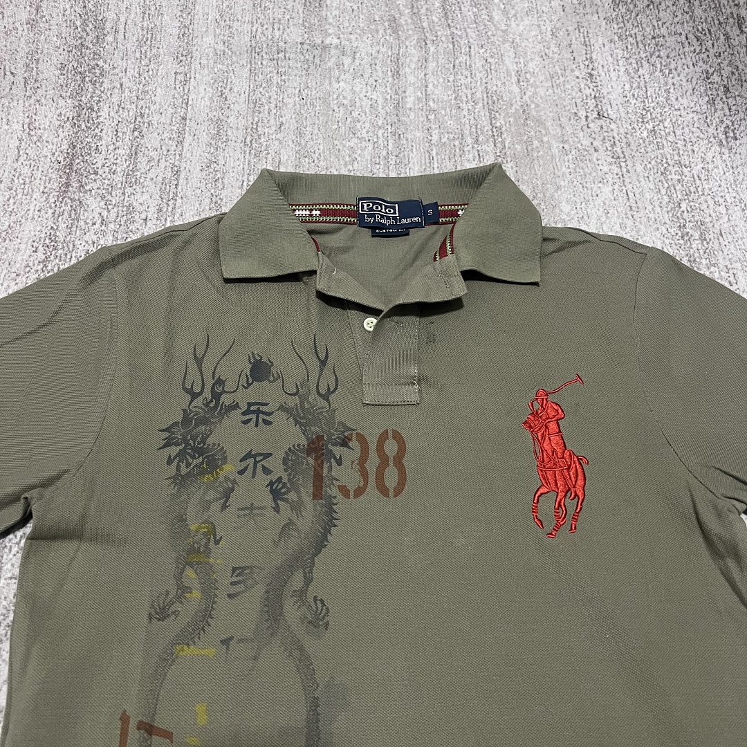 Ralph Lauren Lauren Polo Shirt Green Asia Dragon - Image 6