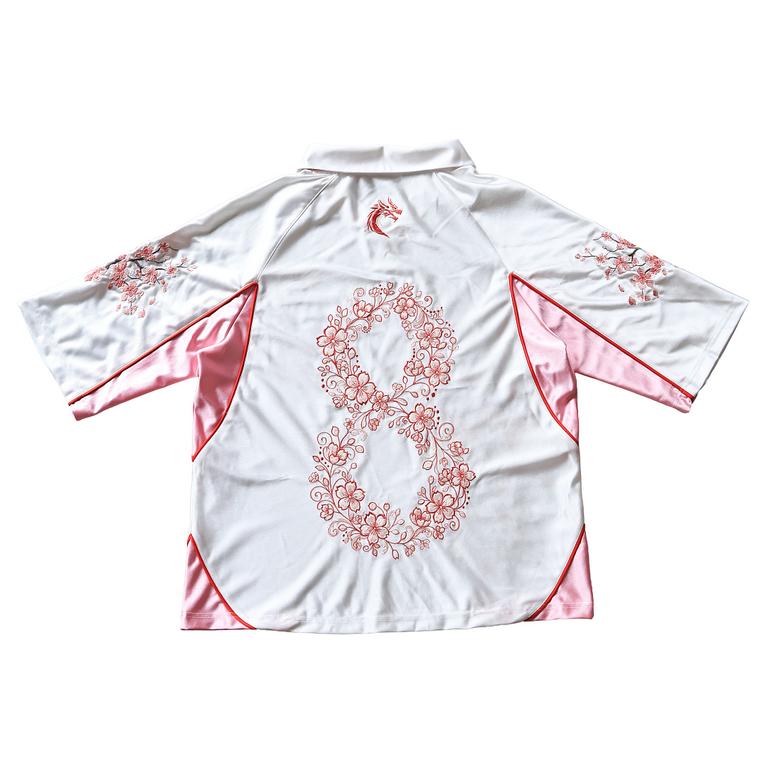 Unbranded "Hanami" Heavy Embroidery Satin Jersey - Image 5