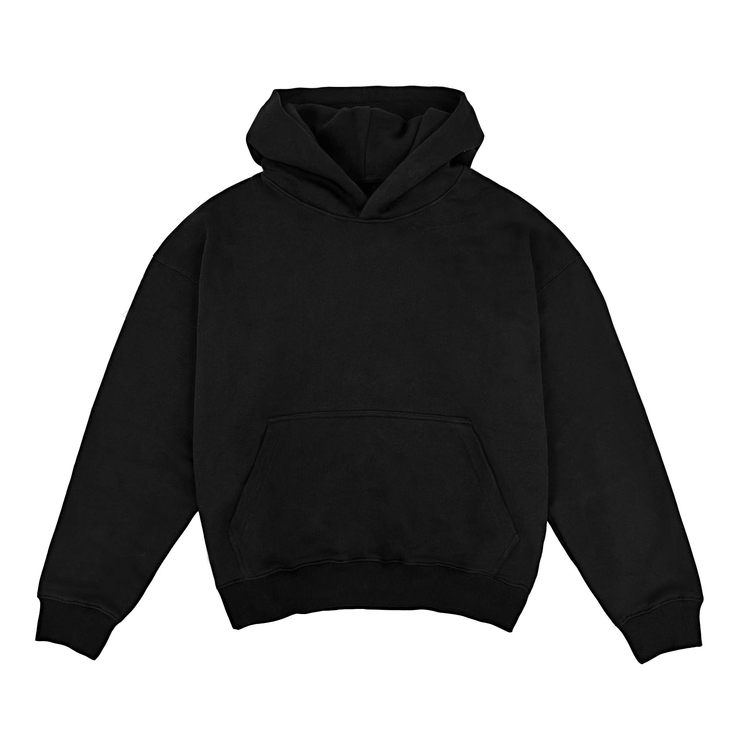 Unbranded GSM Boxy Black Cotton Hoodie - Image 9