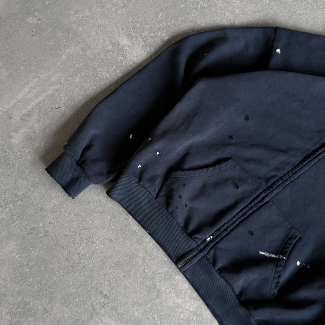 SOLVA "Atelier Destroy" Hand-Drawing Washed Zip Hoodie (Navy) - Image 7