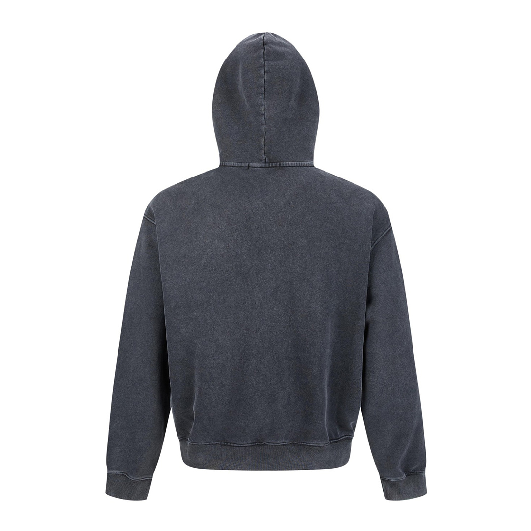 Unbranded 520GSM "Washed Black" Boxy Hoodie (With Lobster Clasp Detail) - Image 2