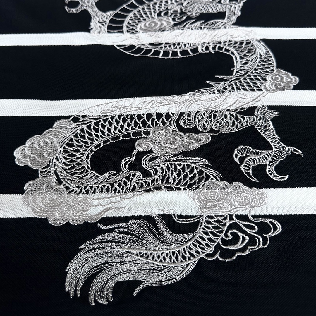 Dragon Union Striped Dragon Embroidery Polo - Image 8
