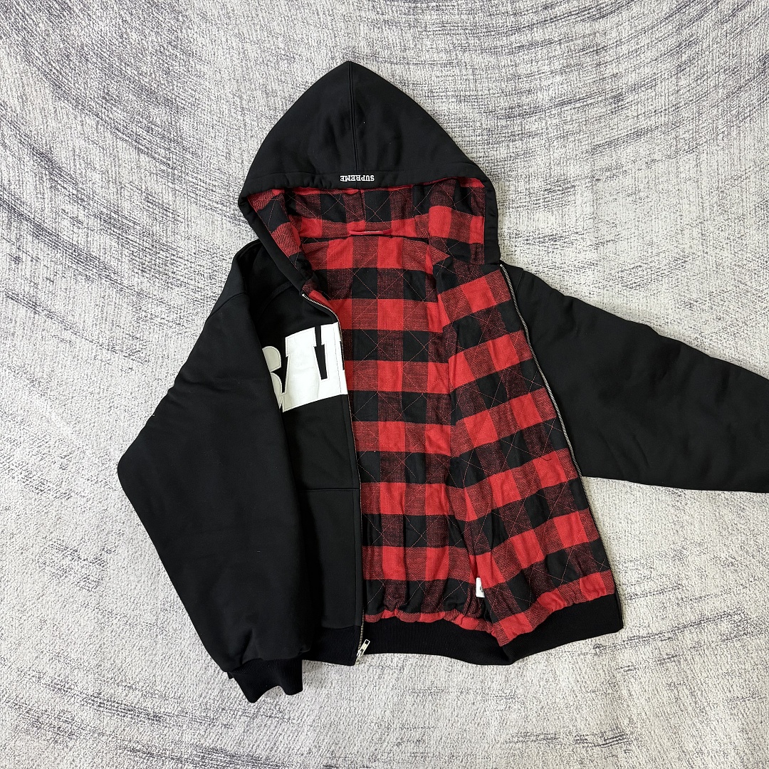 Supreme /SALEM Zip Up Hooded Sweatshirt (Black) - Image 9