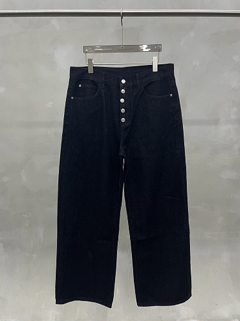 Unbranded Black Multi-Button Wide-Leg Jeans - Image 6