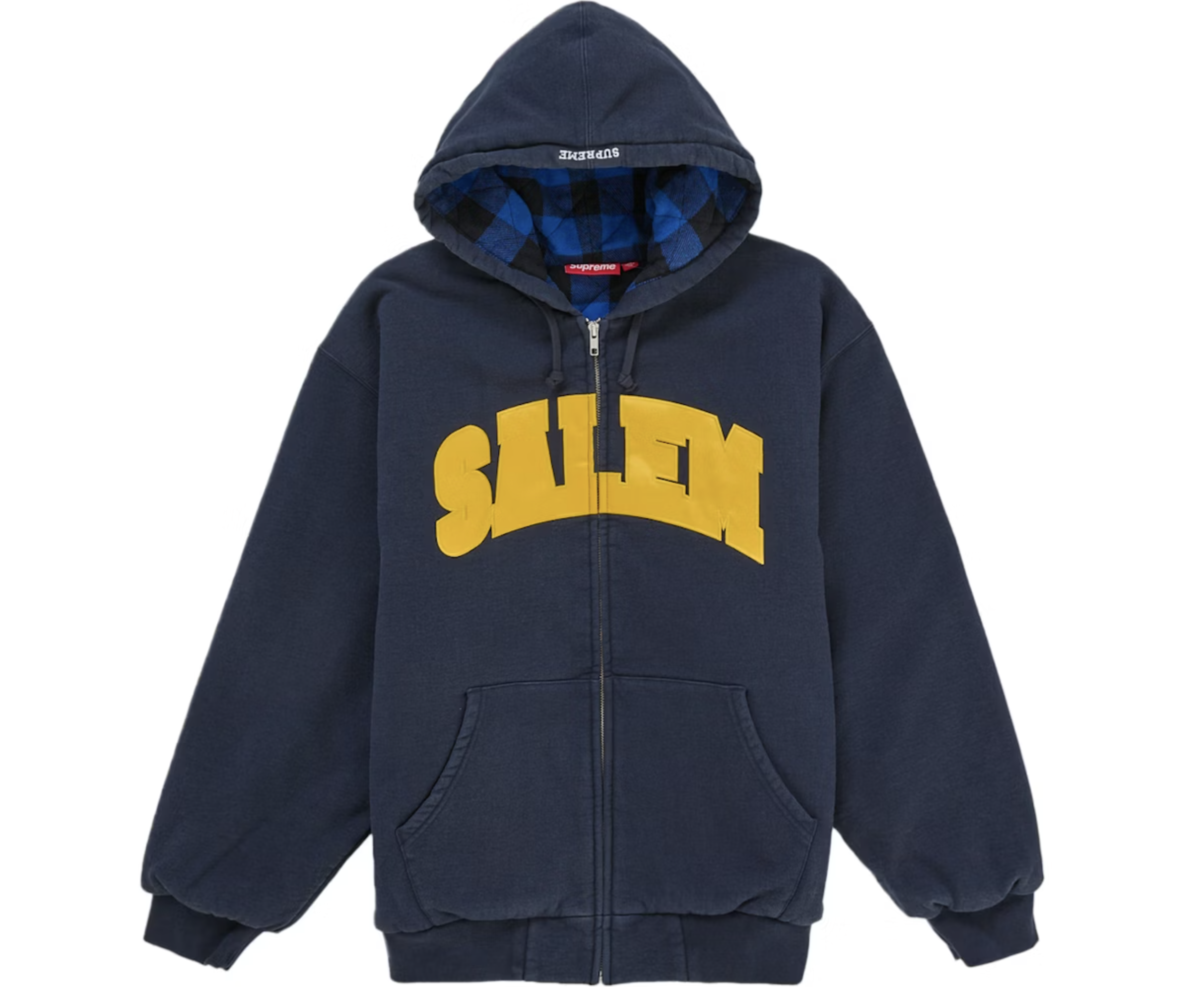 Supreme /SALEM Zip Up Hooded Sweatshirt (Navy Blue) - Image 2