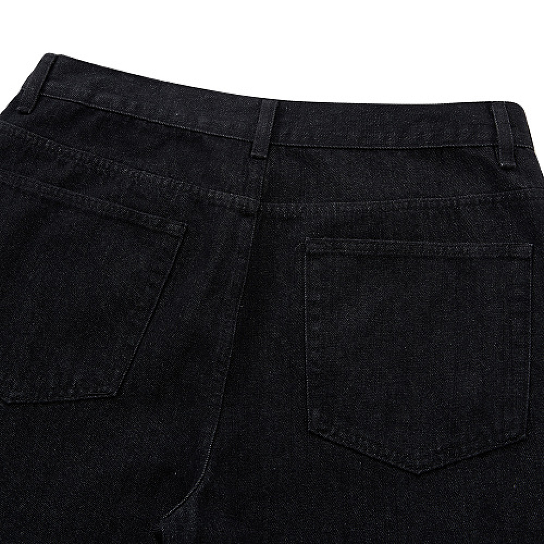 Unbranded Black Multi-Button Wide-Leg Jeans - Image 9