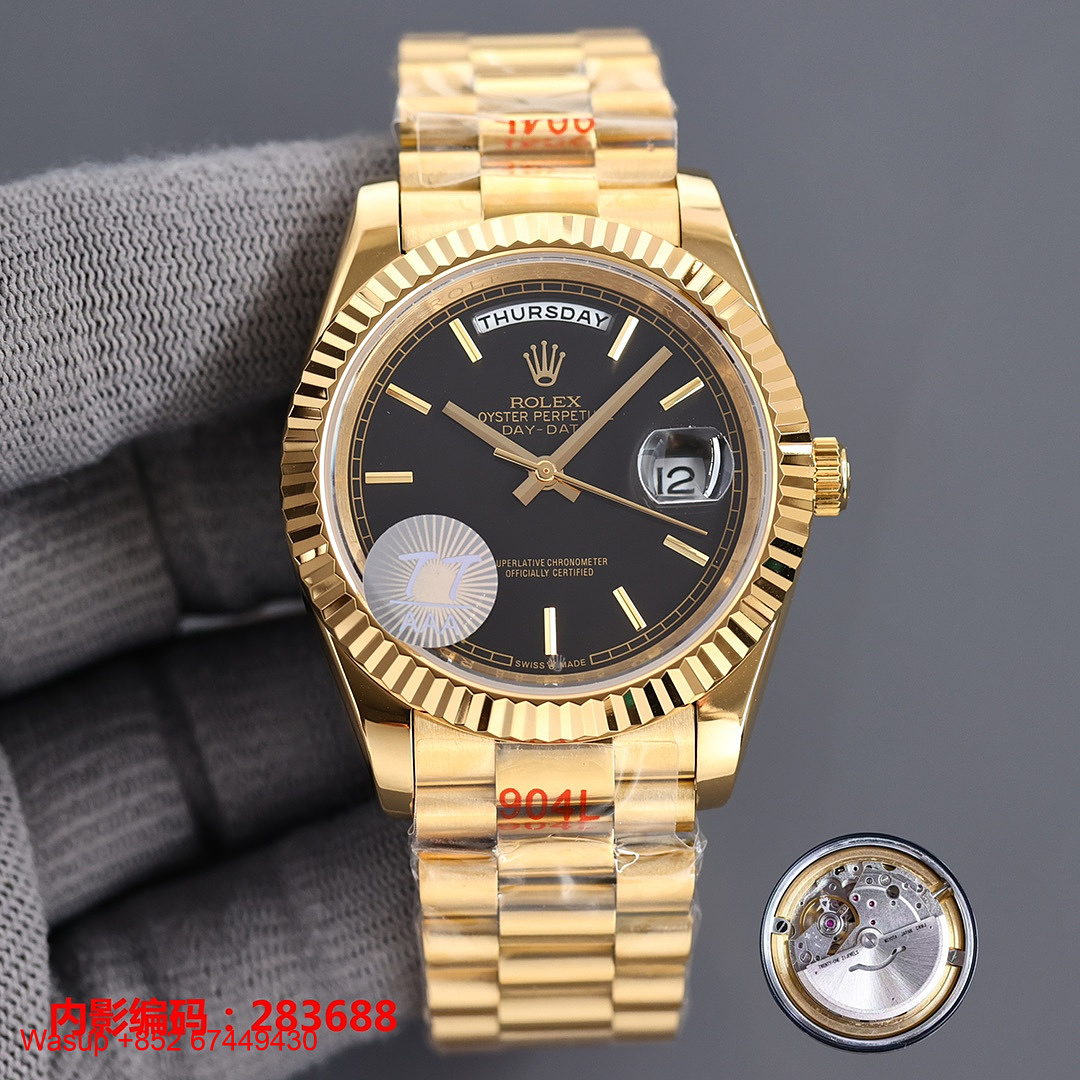 Other Rolex Day Date 118238 Yellow Gold Case Flat Black Dial