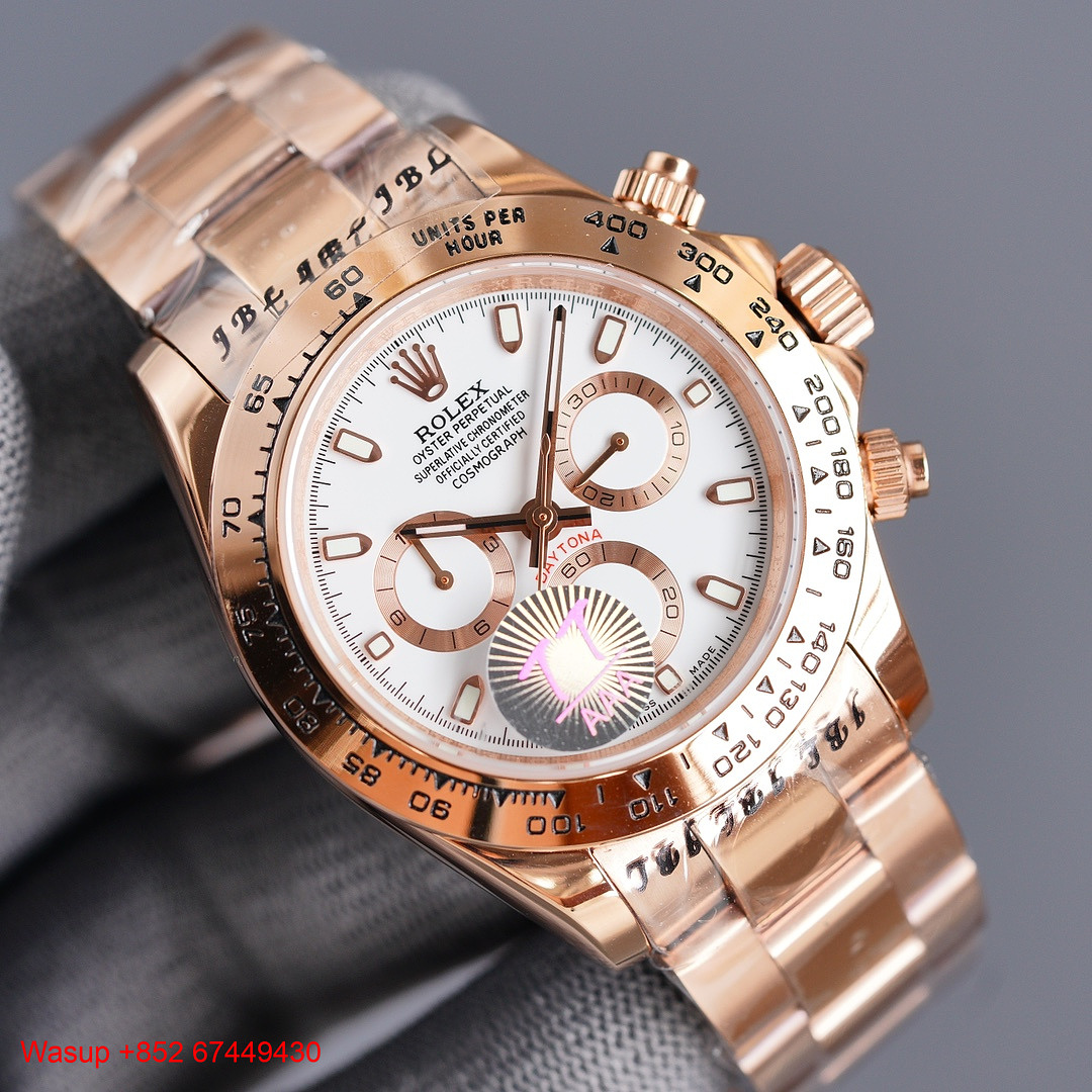 On Running Rolex Cosmograph Daytona Rose Gold White Dial - Image 7