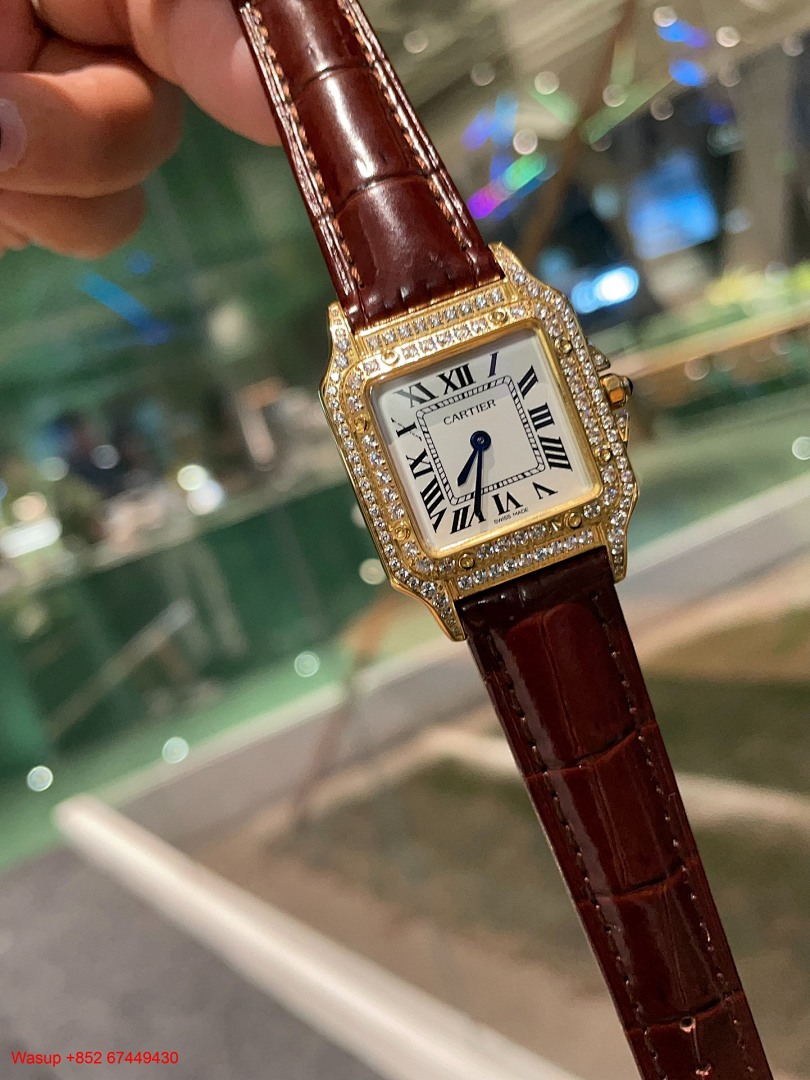 Other Panthere De Cartier WGPN0009 Yellow Gold Green Band With Diamond - Image 3