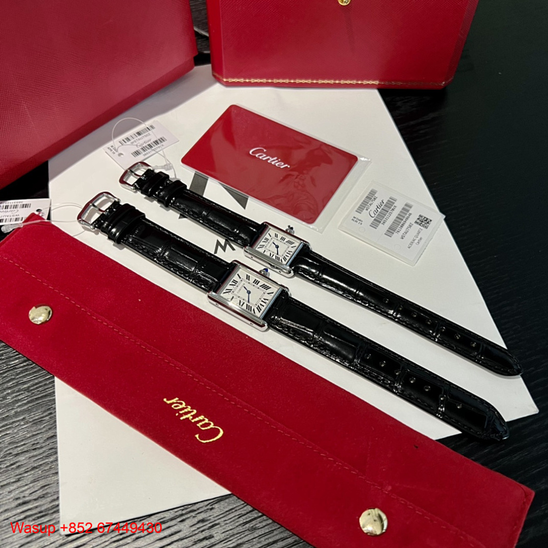 Other Cartier Tank Must Silver Case Black Band - Image 5