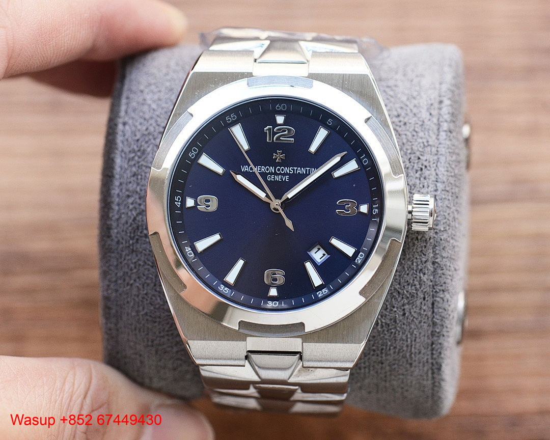 On Running Vacheron Constantin Overseas 47040 Stainless Steel Blue Dial