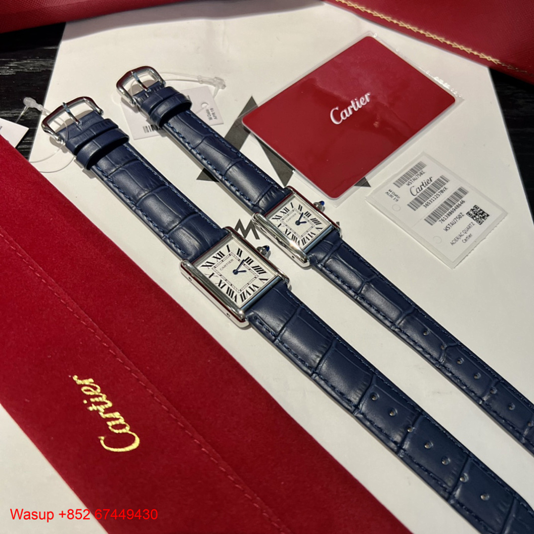 Other Cartier Tank Must Silver Case BLue Leather Band - Image 5