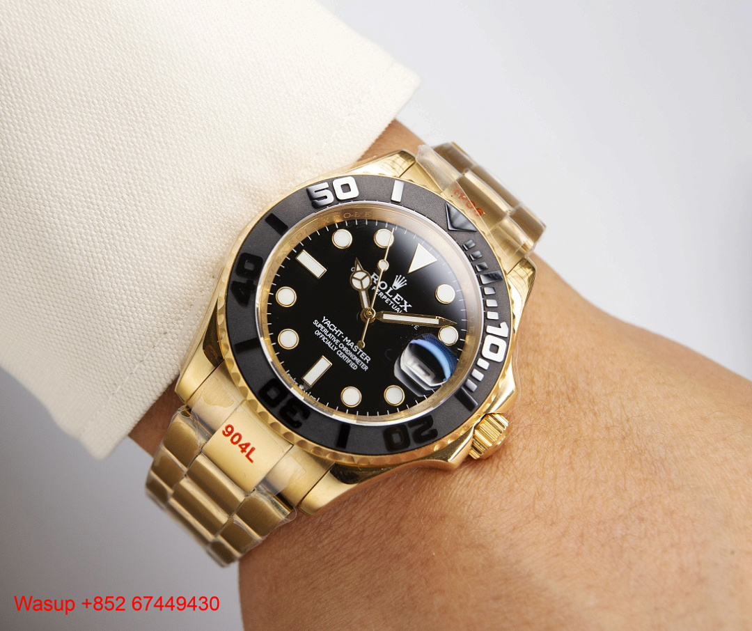 Chanel Rolex Yacht Master Full Gold Black Dial - Image 6