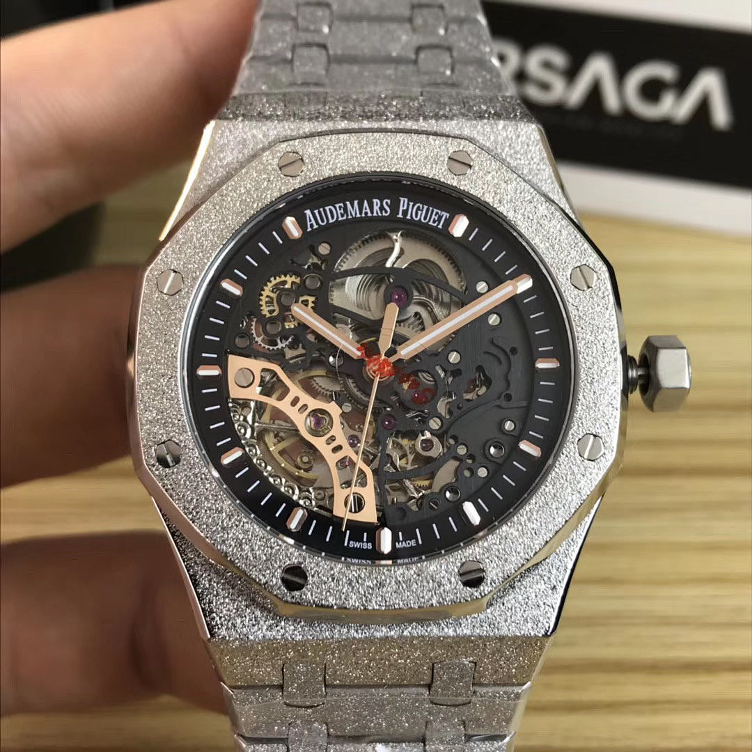 Other Audemars Piguet Royal Oak Frosted 15407 Skeleton Black Dial