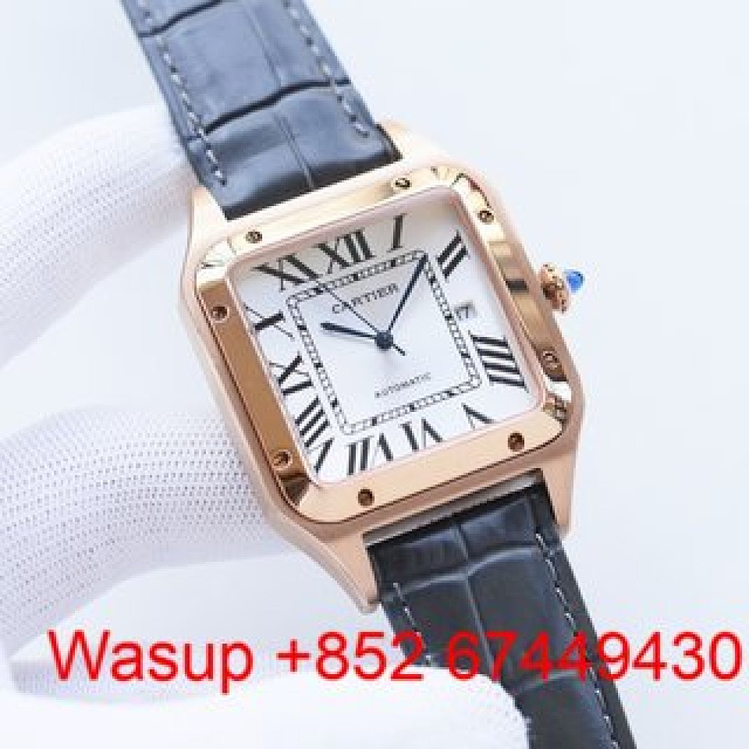 Other Cartier Dumont Rose Gold White Dial Black Band