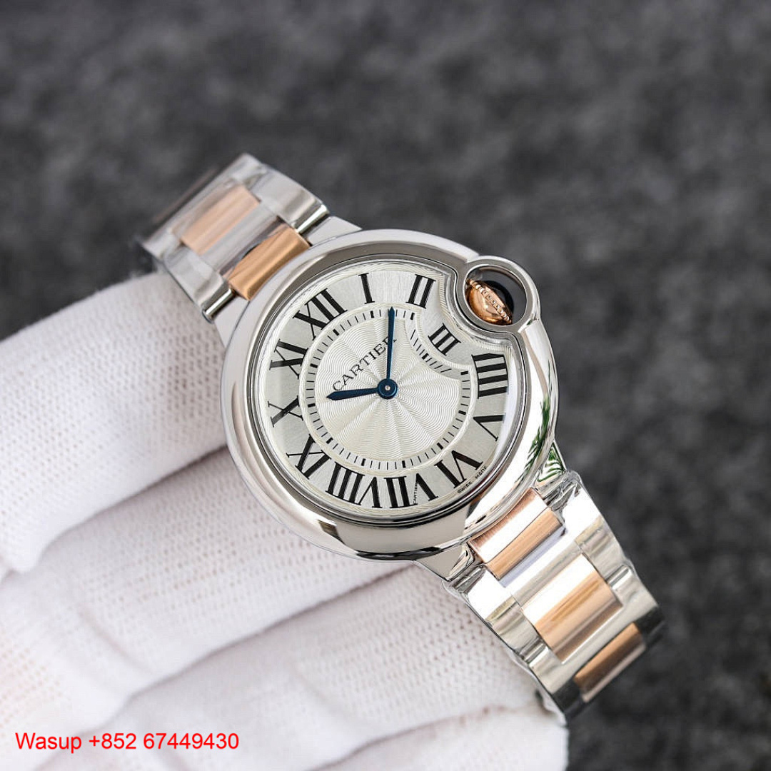 Other Cartier Ballon Bleu De Rose Gold White Dial Steel Band