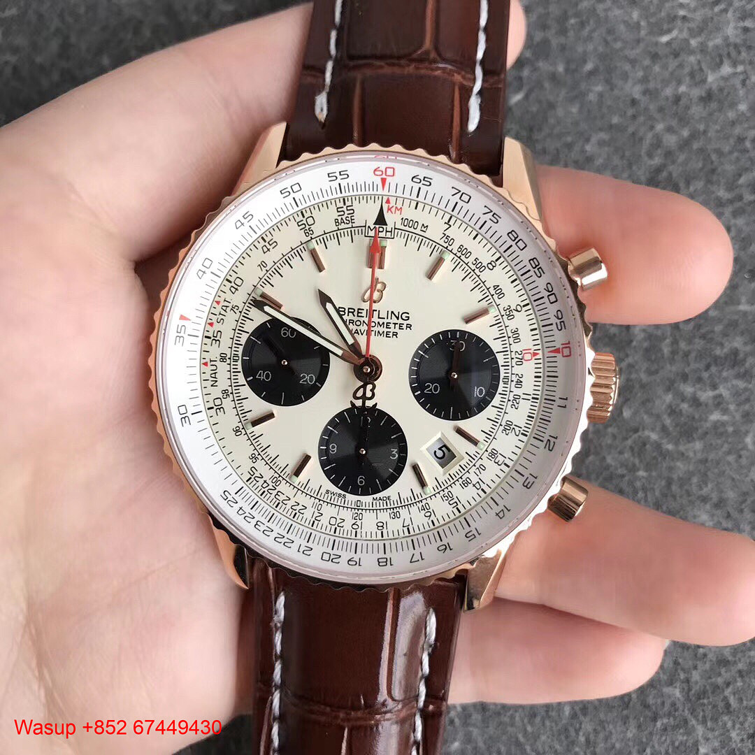 Other Breitling Navitimer Chronograph AB0138241G1P1 Rose Gold Case White Dial