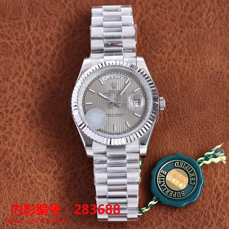 Rolex Day Date Silver Case Grey Dial, photo 1
