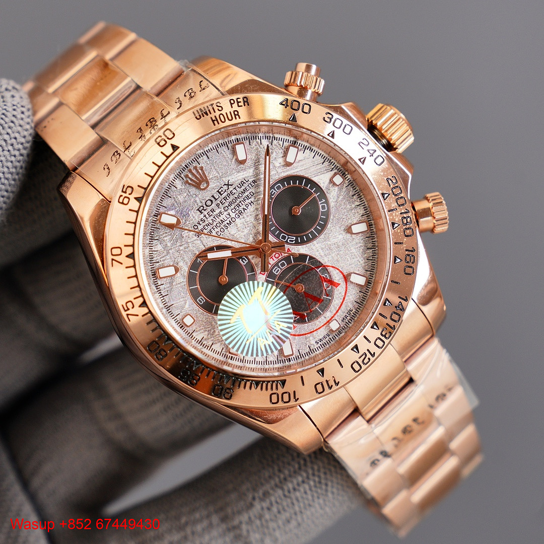 On Running Rolex Cosmograph Daytona 40Mm Rose Gold Meteorite Index Dial - Image 9